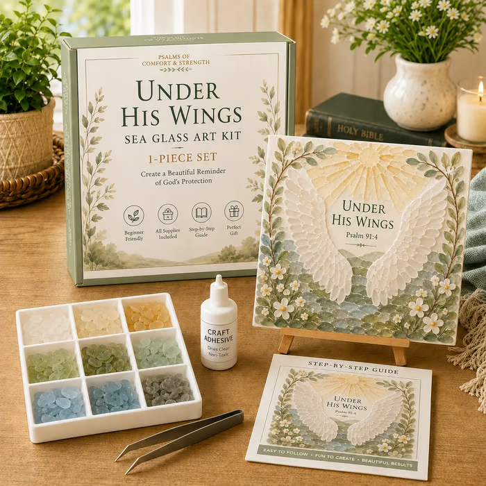📦Limited Stock✝️ Psalms of Comfort & Strength Sea Glass Art Kit🎁The joy of handicrafts awaits your exploration❤️