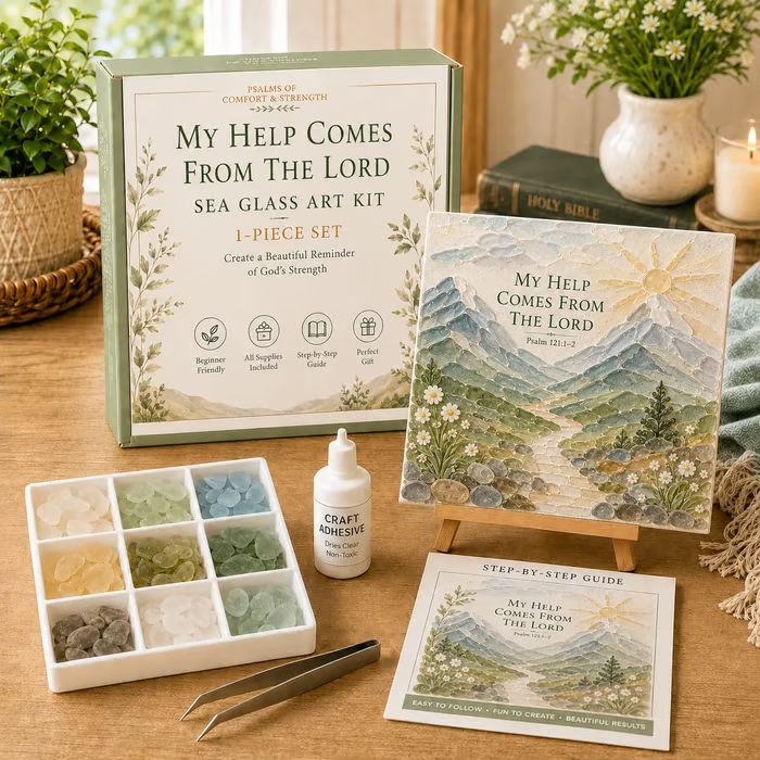 📦Limited Stock✝️ Psalms of Comfort & Strength Sea Glass Art Kit🎁The joy of handicrafts awaits your exploration❤️