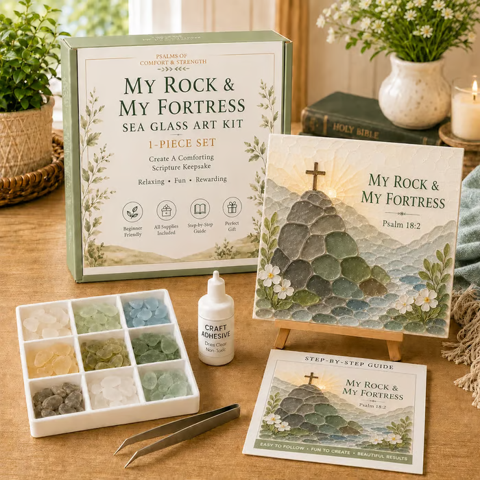 📦Limited Stock✝️ Psalms of Comfort & Strength Sea Glass Art Kit🎁The joy of handicrafts awaits your exploration❤️