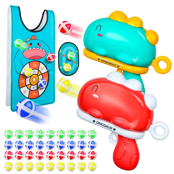 Dinosaur ball gun target ejection sticky ball toy-Festivesl