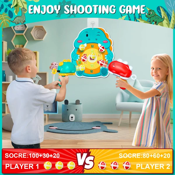 Dinosaur ball gun target ejection sticky ball toy-Festivesl