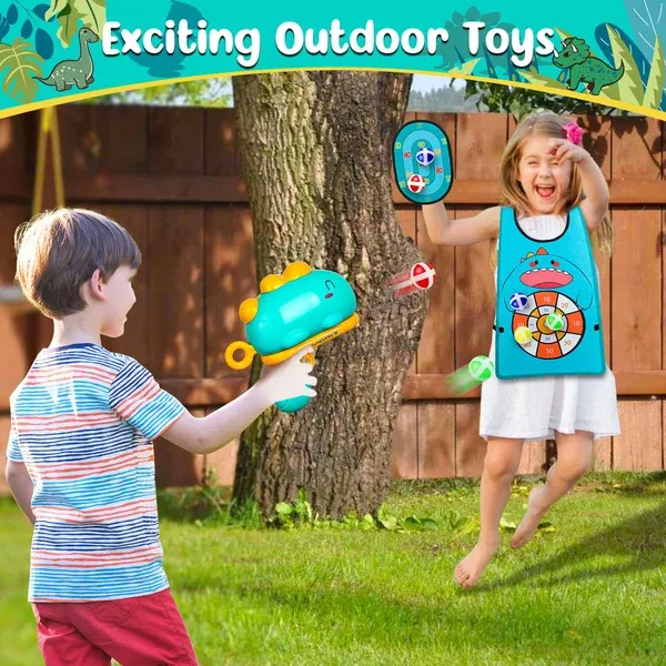 Dinosaur ball gun target ejection sticky ball toy-Festivesl