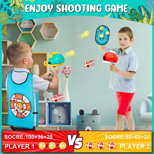 Dinosaur ball gun target ejection sticky ball toy-Festivesl