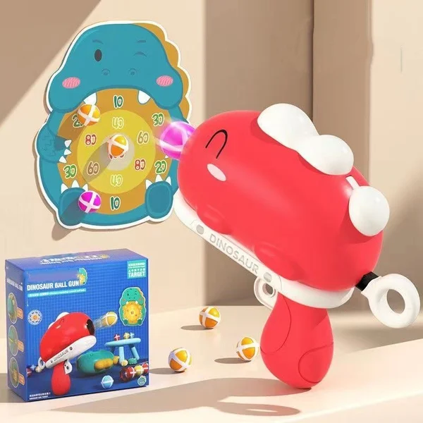 Dinosaur ball gun target ejection sticky ball toy-Festivesl