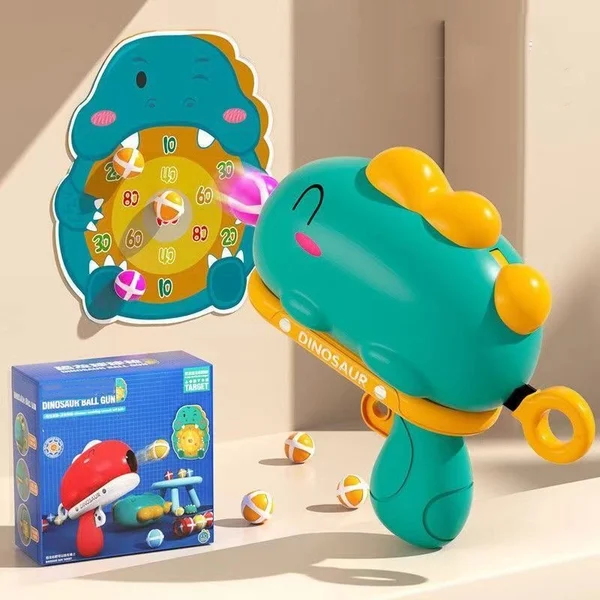 Dinosaur ball gun target ejection sticky ball toy-Festivesl