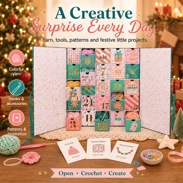 🧶🎄 25 Days of Crochet Magic – Advent Calendar 2026 with Yarn, Tools & Creative Surprises (🔥Same as in the video)