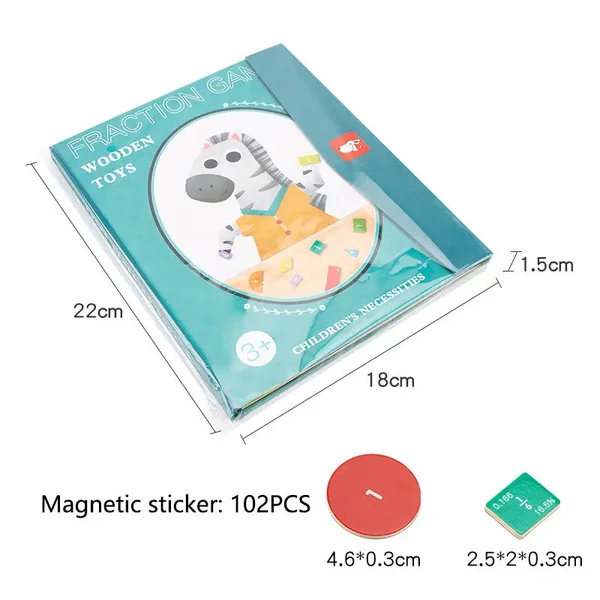 Montessori Magnetic Book Fraction Puzzle For Children-Festivesl