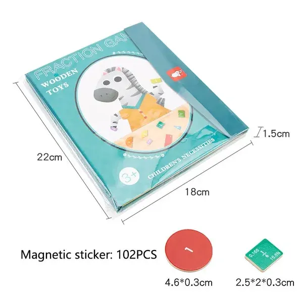 Montessori Magnetic Book Fraction Puzzle For Children-Festivesl