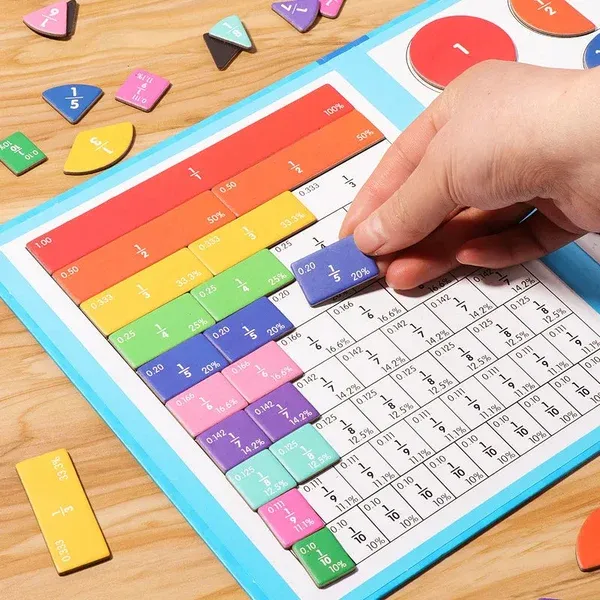 Montessori Magnetic Book Fraction Puzzle For Children-Festivesl
