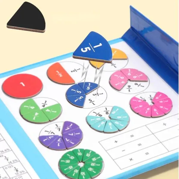 Montessori Magnetic Book Fraction Puzzle For Children-Festivesl
