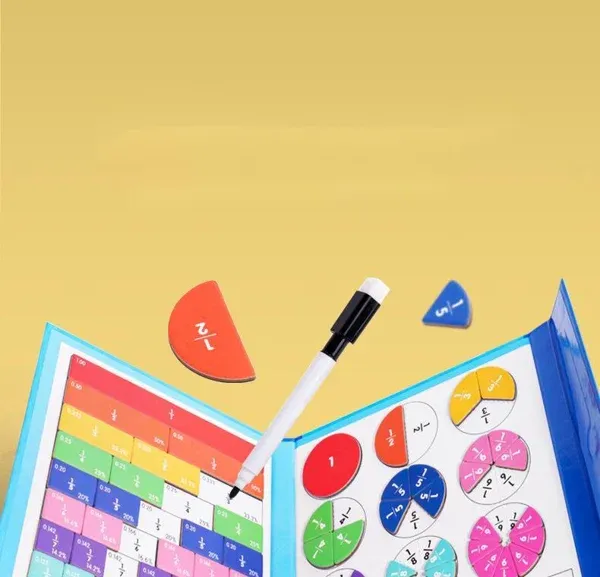 Montessori Magnetic Book Fraction Puzzle For Children-Festivesl