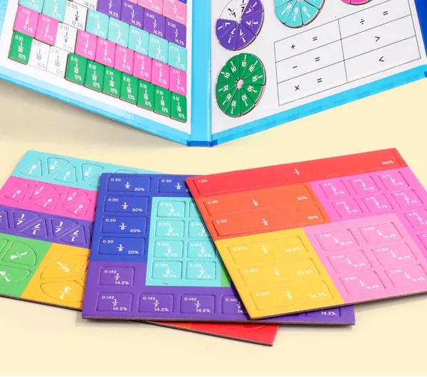 Montessori Magnetic Book Fraction Puzzle For Children-Festivesl