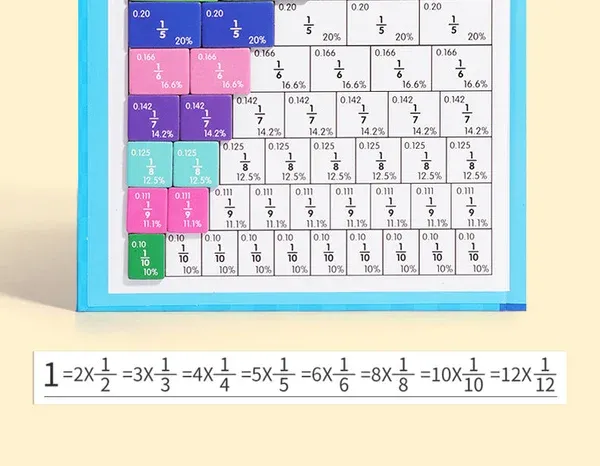 Montessori Magnetic Book Fraction Puzzle For Children-Festivesl