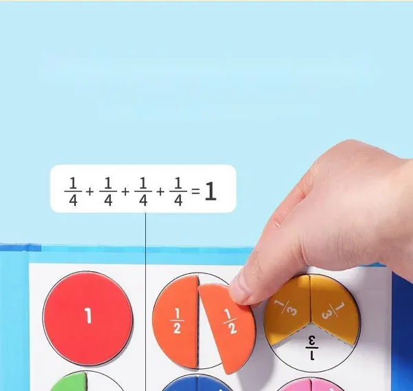 Montessori Magnetic Book Fraction Puzzle For Children-Festivesl