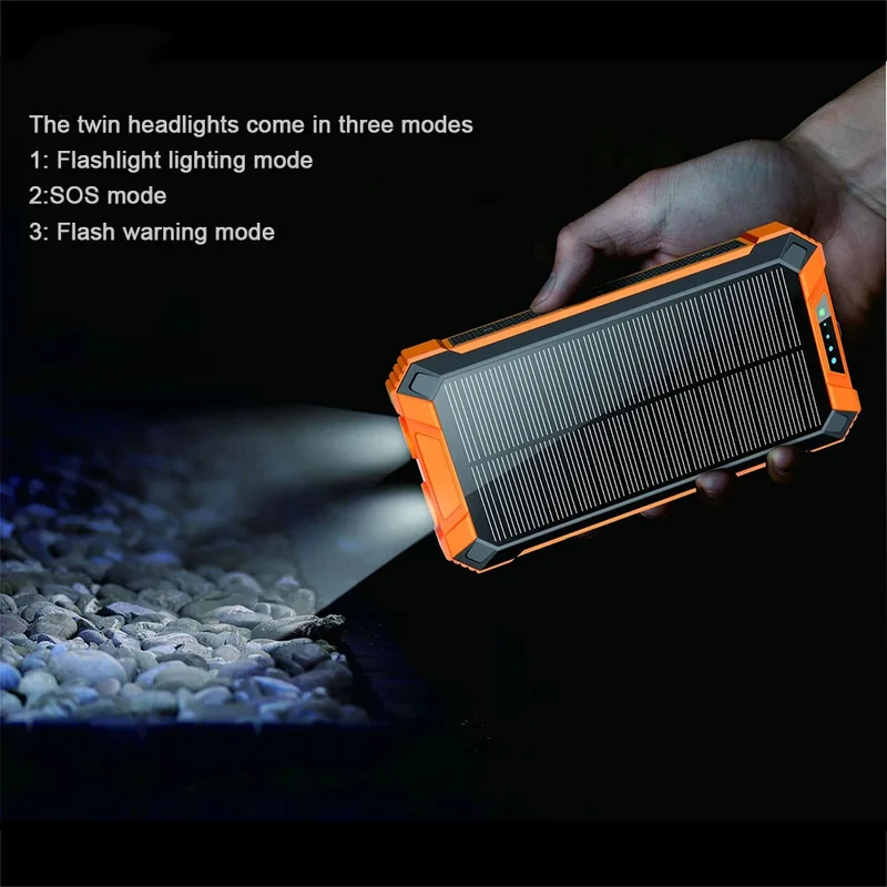 🔥49% OFF TODAY - Wireless Charger Solar Power Bank Built-in Cables Waterproof/Shockproof-Festivesl