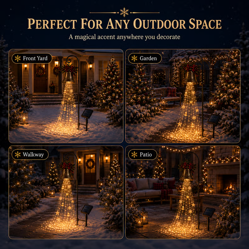 🔥Hot Sale 40% OFF🎄 Christmas Bell Cascade Solar Yard Light✨