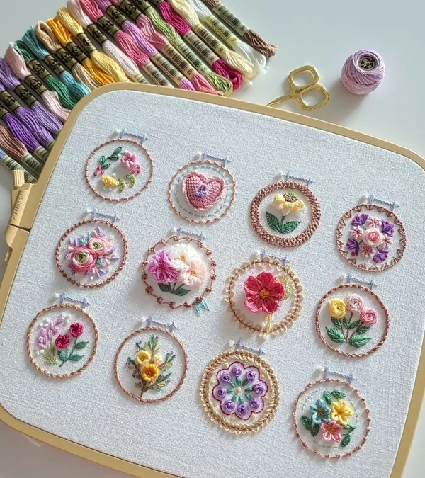 Small Flower Frame Embroidery Kit-Festivesl