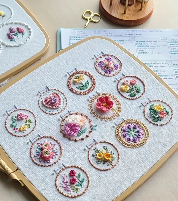 Small Flower Frame Embroidery Kit-Festivesl