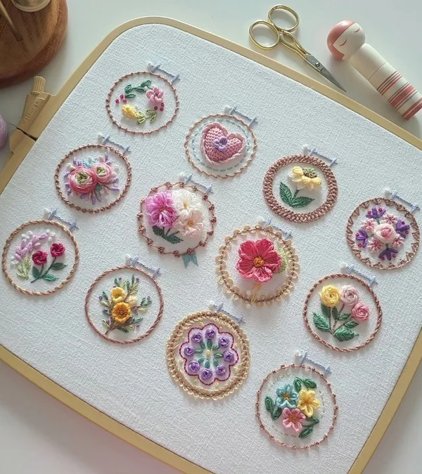Small Flower Frame Embroidery Kit-Festivesl
