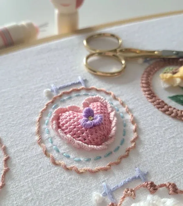 Small Flower Frame Embroidery Kit-Festivesl