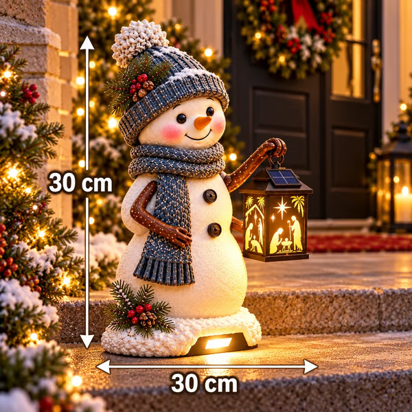 ⛄✨ Snowman Nativity Glow – Solar Christmas Step Light with Holy Family Projection 🎄✝️