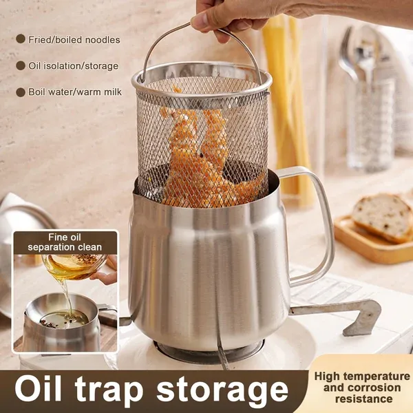2-in-1 304 Stainless Steel Multifunctional Oil Strainer Pot-Festivesl