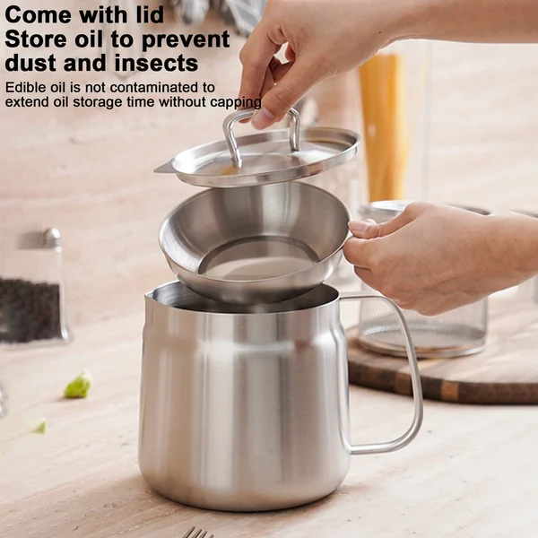 2-in-1 304 Stainless Steel Multifunctional Oil Strainer Pot-Festivesl