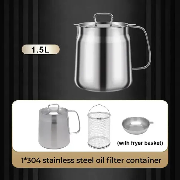 2-in-1 304 Stainless Steel Multifunctional Oil Strainer Pot-Festivesl