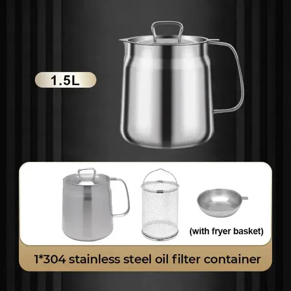2-in-1 304 Stainless Steel Multifunctional Oil Strainer Pot-Festivesl