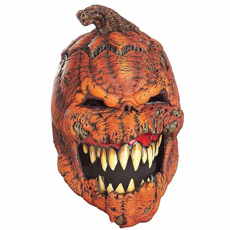 🔥Hot Sale 49% OFF 🎃 💥 Pumpkin Mask Halloween Horror Latex Pumpkin Dress Up