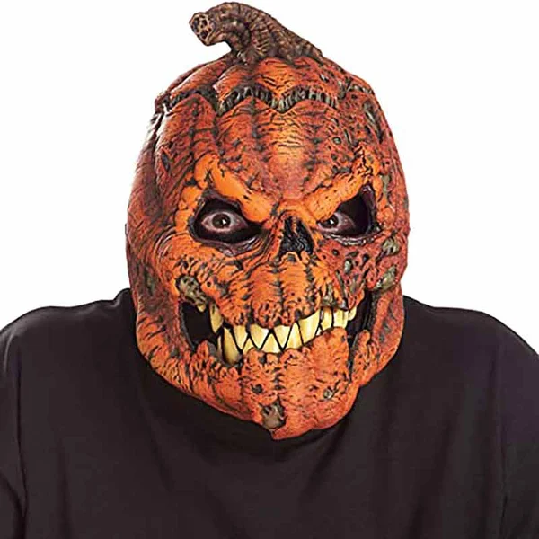 🔥Hot Sale 49% OFF 🎃 💥 Pumpkin Mask Halloween Horror Latex Pumpkin Dress Up