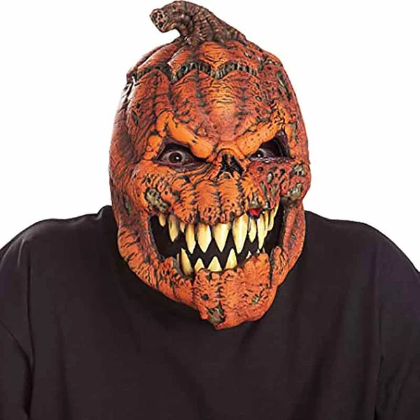 🔥Hot Sale 49% OFF 🎃 💥 Pumpkin Mask Halloween Horror Latex Pumpkin Dress Up