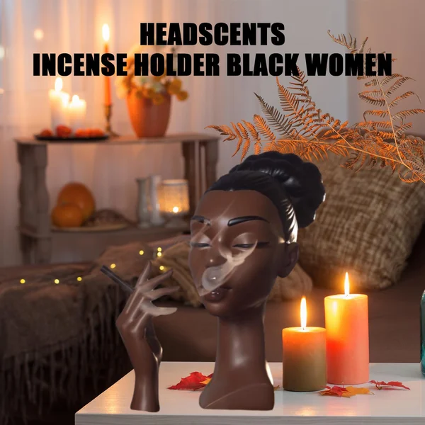 Head Incense Burner Black Woman