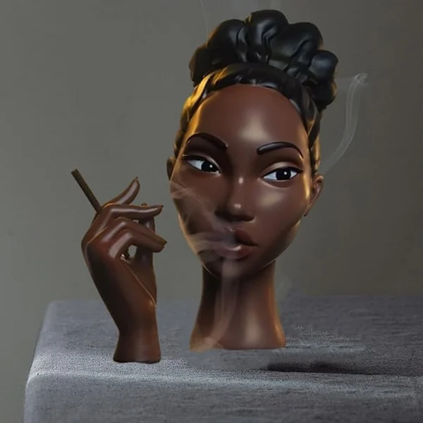 Head Incense Burner Black Woman