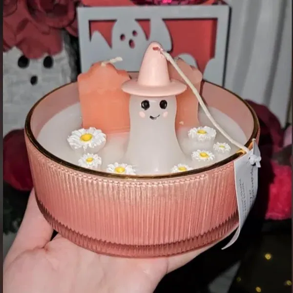 🎁Last Day 49% OFF-Pink ghost graveyard candle🕯👻✨