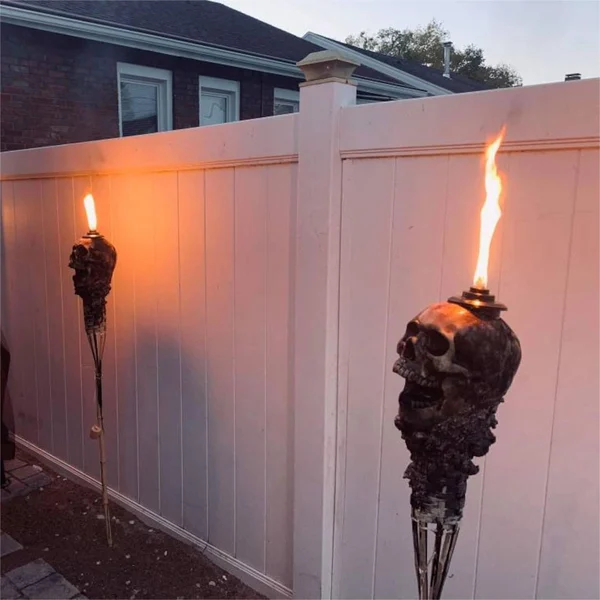🎃Pre-Halloween promotion 💀Handmade Skull Tiki Torch