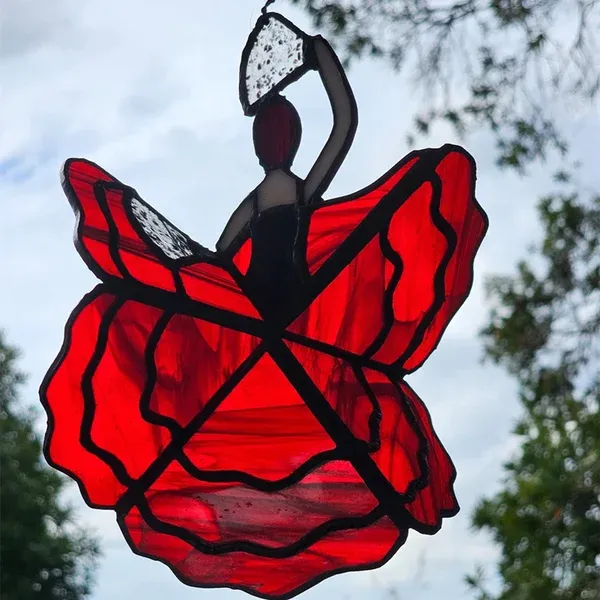 🔥Last Day 49%OFF🔥- Dancing Lady Stained Glass Spinner💃