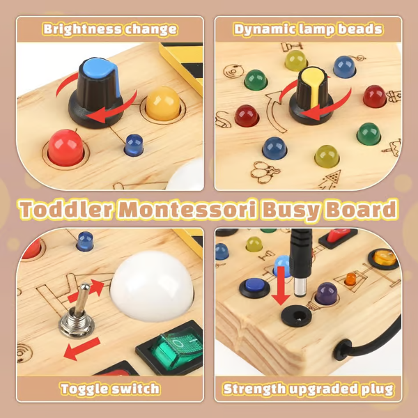 🔥LAST DAY SALE 49% OFF🔥 Montessori Toys for 1-3 Years Old, Wooden Toddler Toys, Sensory Travel Toys