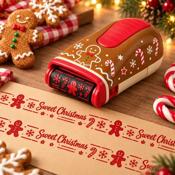 Gingerbread Christmas roller stamp design