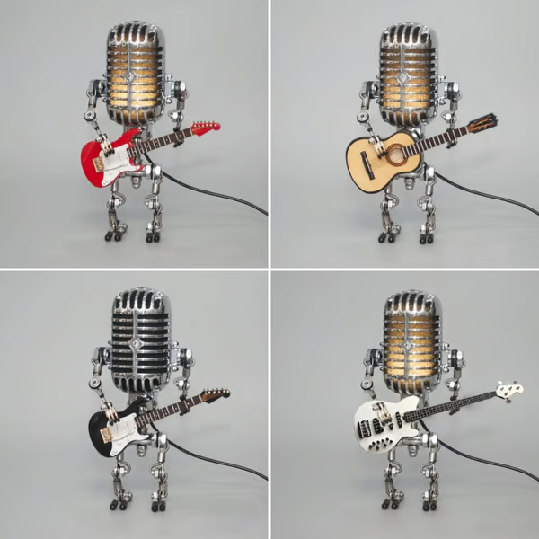 🔥LAST DAY 48% OFF🎁Vintage Metal Microphone Robot Desk Lamp🎸