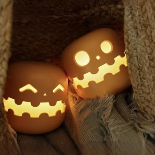 🎃 Pumpkin Night Light - Rechargeable LED Lamp with Adjustable Brightness & Timer for Halloween Decor ✨-Festivesl