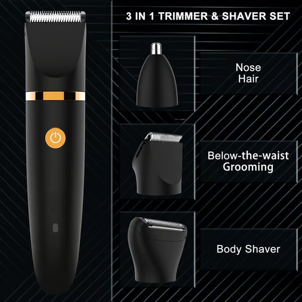 💥LAST DAY SALE 49% OFF💥 3 in 1 Electric Body Hair Trimmer for Men，Cordless Groin Hair Clipper for Men, Waterproof Electric Shaver (Buy 2 Free Shipping )-Festivesl