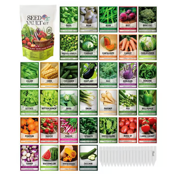 🔥Last 4 hours Sale: Save 50% - Vegetable Seed Vault Kit | 35 Variety Pack