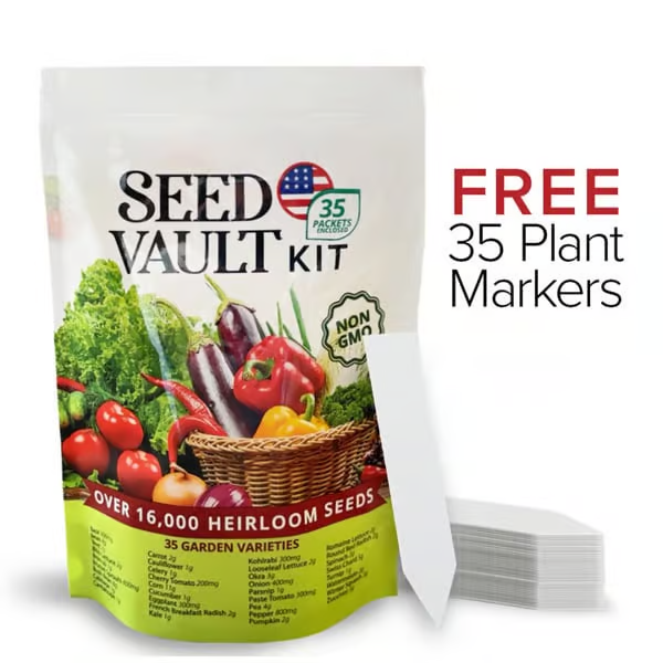🔥Last 4 hours Sale: Save 50% - Vegetable Seed Vault Kit | 35 Variety Pack
