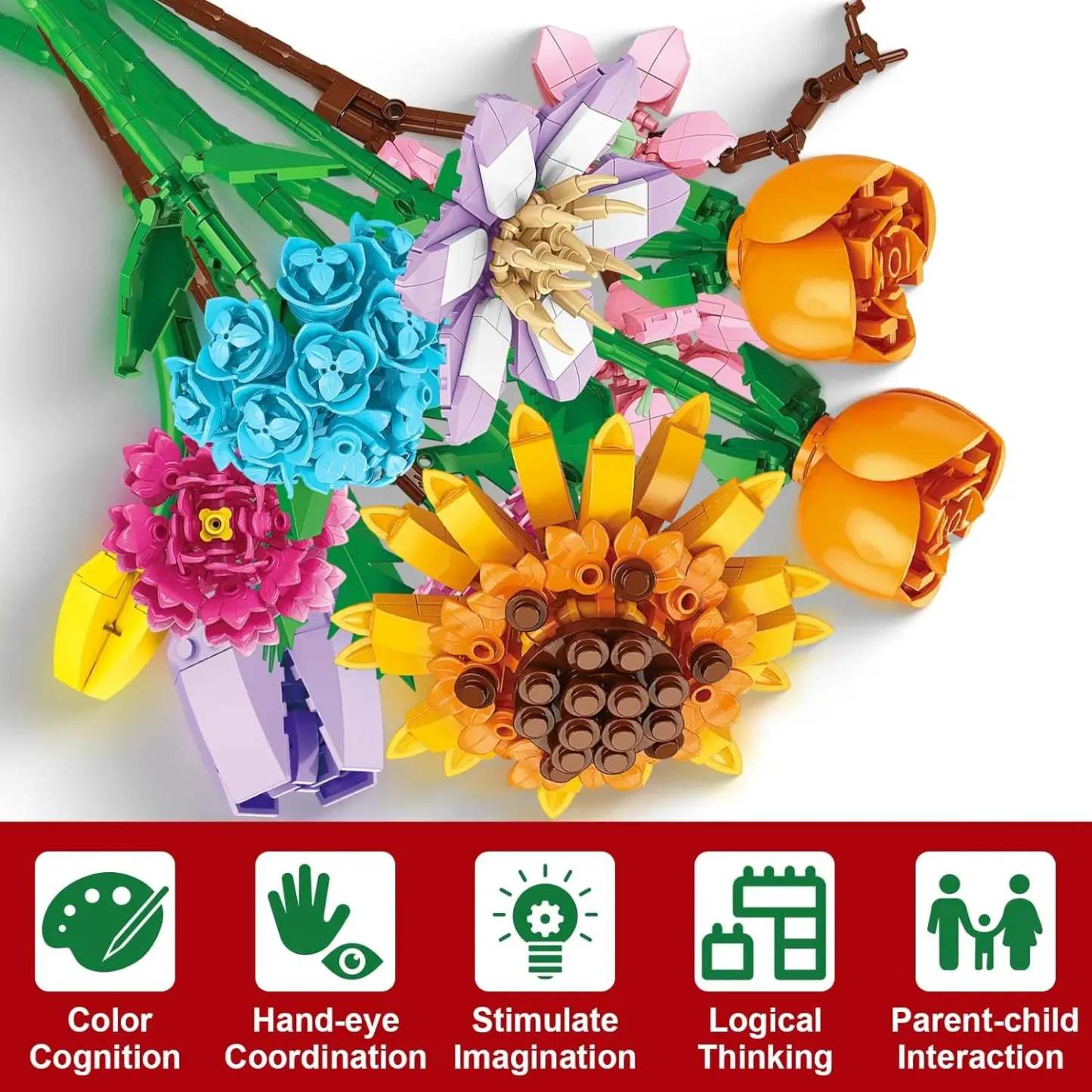 🌻2024 Advent Calendar 24 Days Sunflower Bouquet Building Blocks🌲