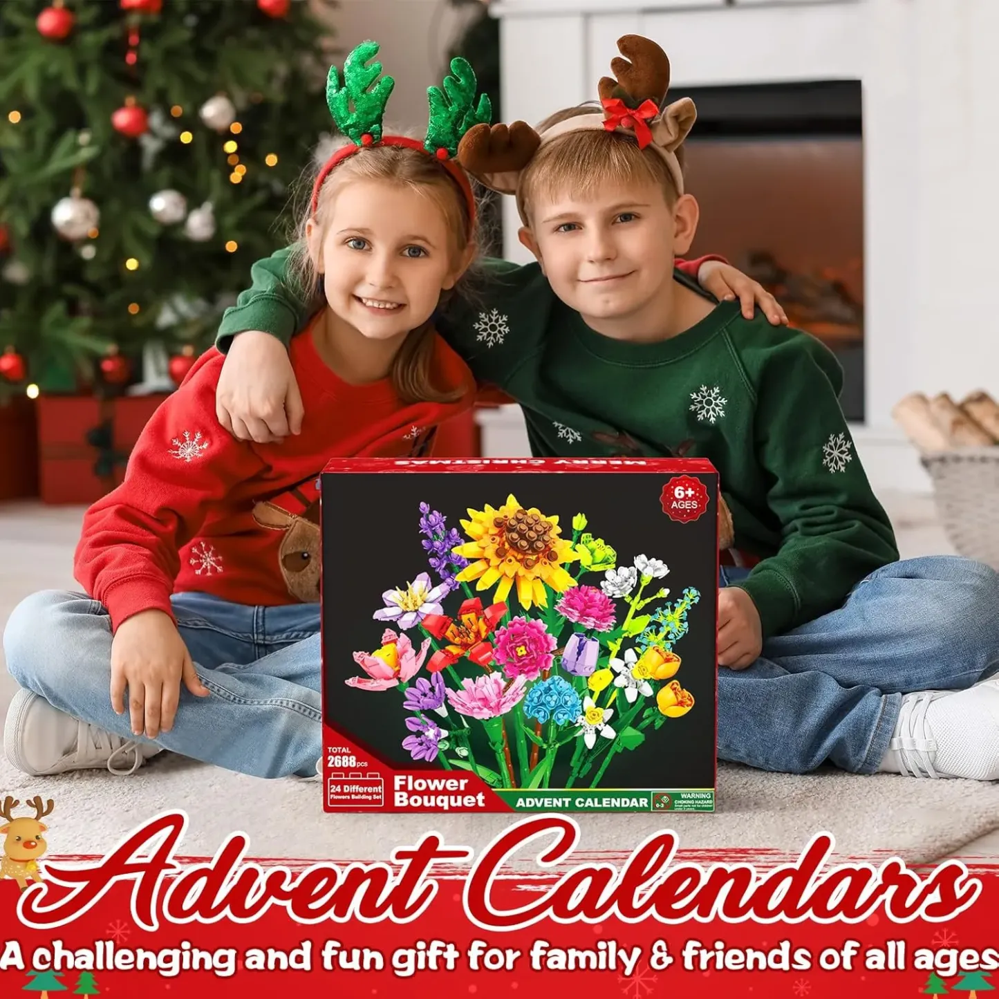 🌻2024 Advent Calendar 24 Days Sunflower Bouquet Building Blocks🌲