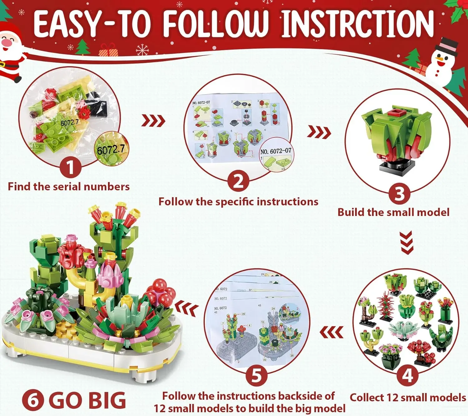 🌻2024 Advent Calendar 24 Days Sunflower Bouquet Building Blocks🌲