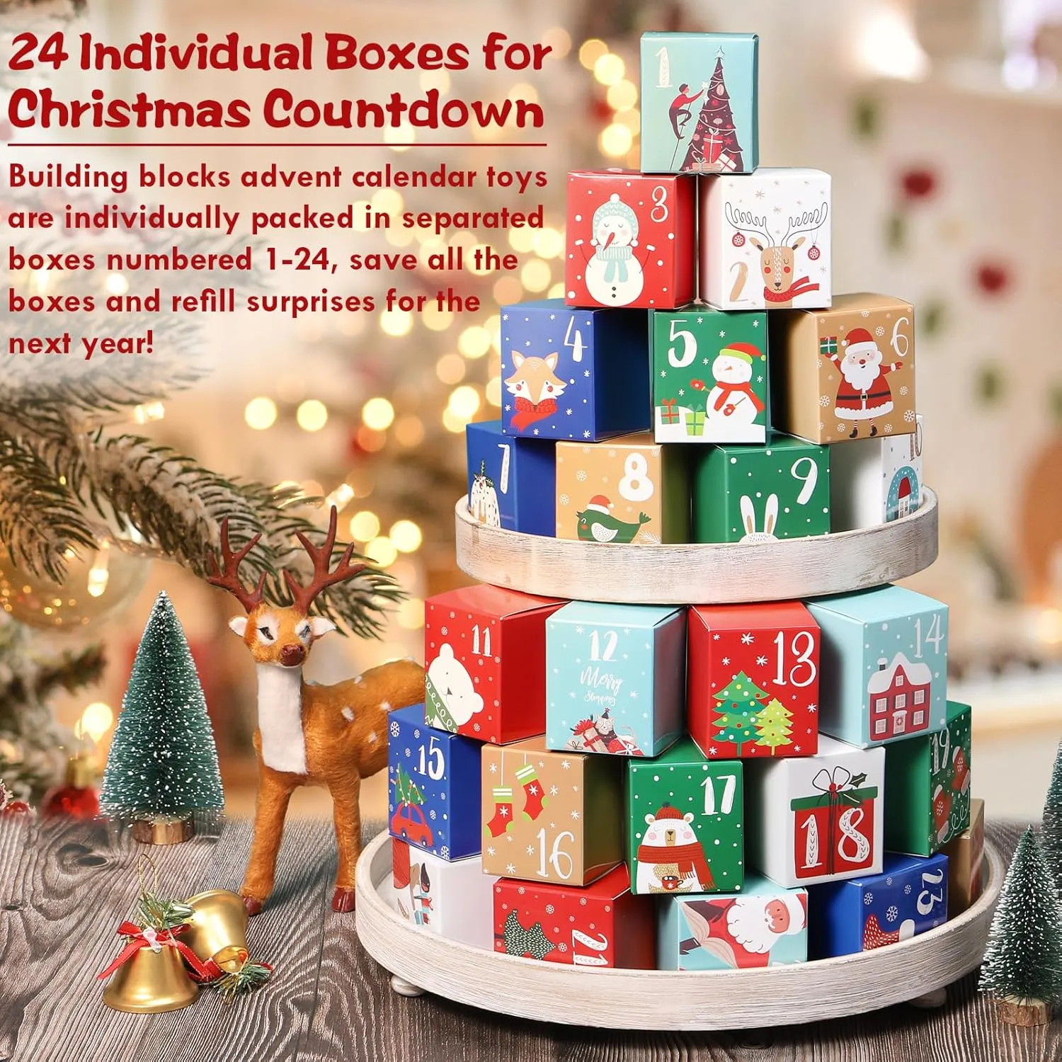 🌻2024 Advent Calendar 24 Days Sunflower Bouquet Building Blocks🌲