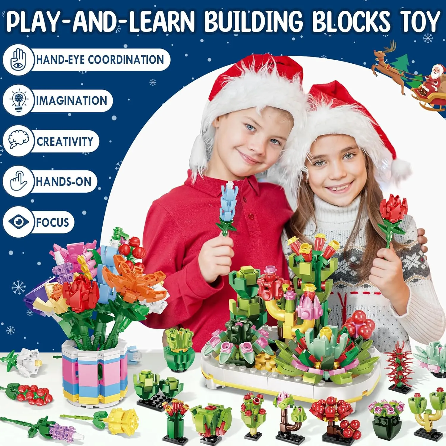🌻2024 Advent Calendar 24 Days Sunflower Bouquet Building Blocks🌲
