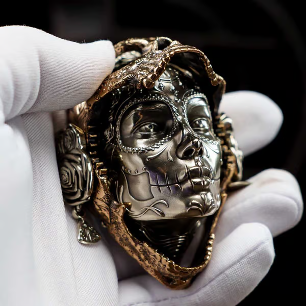 Handmade Metal Mechanical Skull – Magnetic Decoration